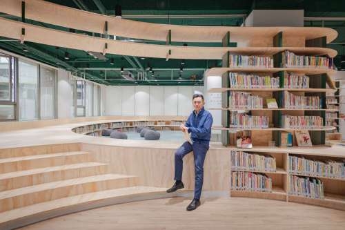 圖書館龍山分館在2樓打造出一整層親子閱讀專屬空間。