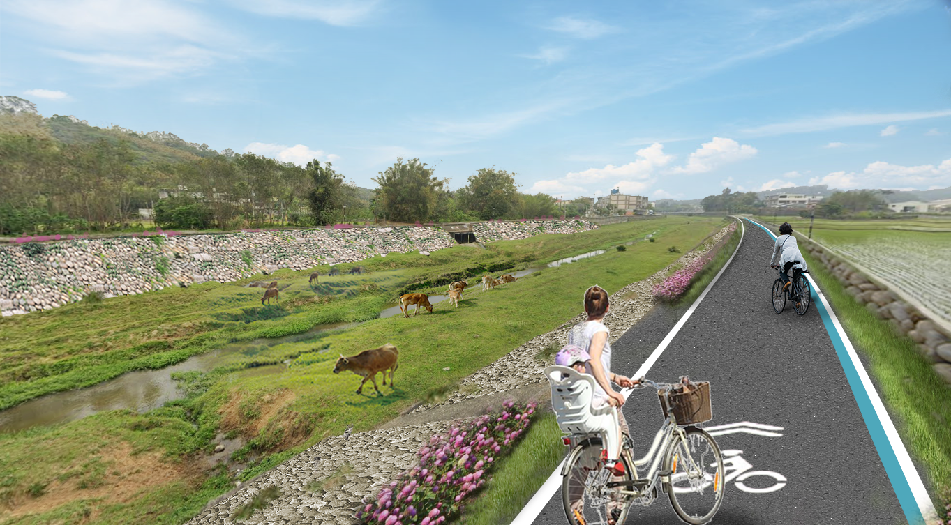 鹽港溪流域自行車道完工後將銜接竹市山線與海線，讓民眾享受結合海、河、山的絕美風景旅遊。