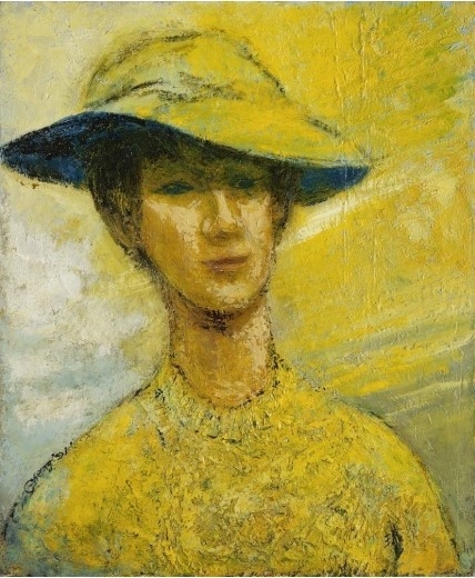 〈陽風下〉是鄭瓊娟許多自畫像之一，每件自畫像因創作年代不同，表達了鄭瓊娟不同的心境。